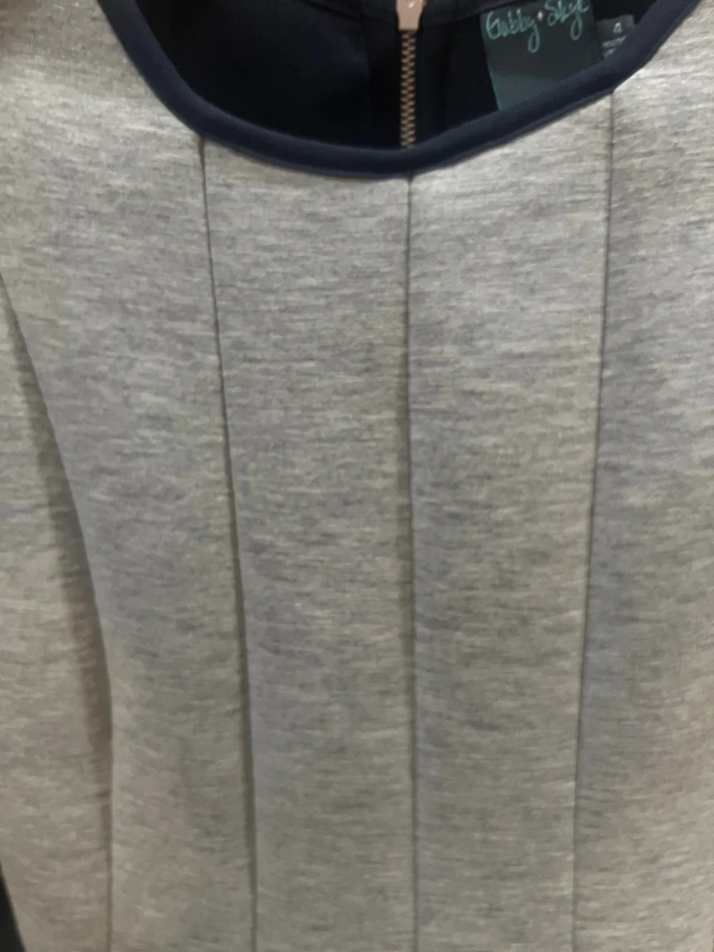 I CANT EVEN TAKE IT - LOVE LOVE - Gabby Skye Grey Mini Dress with Navy Trim - Picture 4 of 10